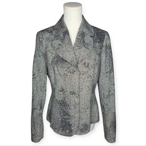 Vintage Randy Kemper Peplum Back Textured Silk Blend Blazer Size 2 USA